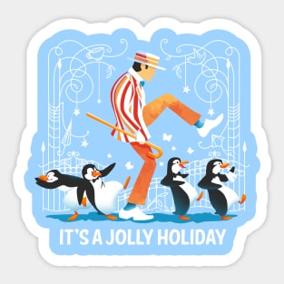 It's a jolly holiday! - cute penguin Sticker